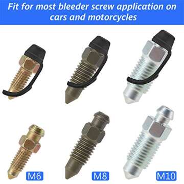 Frienda 50 Pack Brake Bleeder Cap Small Automotive Brake Bleeder Screw Rubber Grease Fitting Caps Ca...