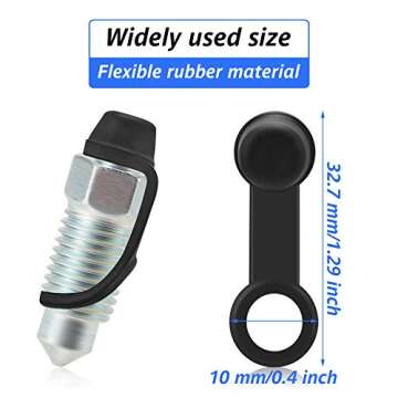 Frienda 50 Pack Brake Bleeder Cap Small Automotive Brake Bleeder Screw Rubber Grease Fitting Caps Car Zerk Dust Cover for Cars Motorcycles Bicycles Accessories