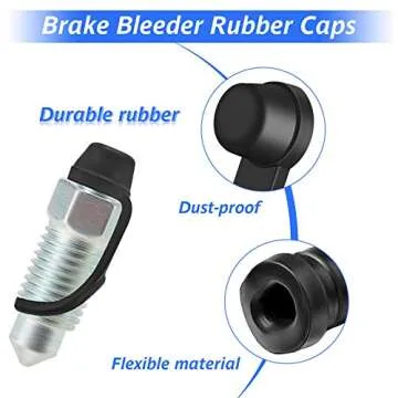 Frienda 50 Pack Brake Bleeder Cap Small Automotive Brake Bleeder Screw Rubber Grease Fitting Caps Car Zerk Dust Cover for Cars Motorcycles Bicycles Accessories