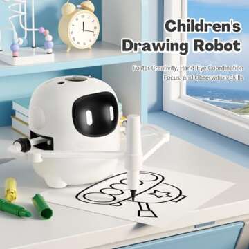 RIVGOT Drawing Robot - Creative Educational Toy for Kids with 150 Cards