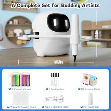 RIVGOT Educational Drawing Robot for Kids with 150 Cards