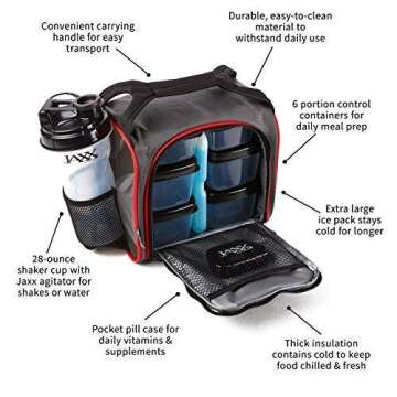 Fit & Fresh Jaxx FitPaks, Standard, Red & Black