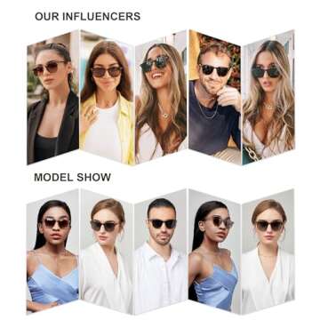 SOJOS Retro Vintage Square Polarized Sunglasses – UV Protection, TR90 Frame Design