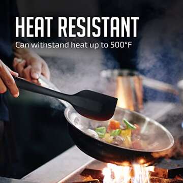 OVENTE Silicone Spatula Set of 5 - Durable, Heat Resistant, Safe