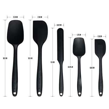 OVENTE Silicone Spatula Set of 5 - Durable, Heat Resistant, Safe