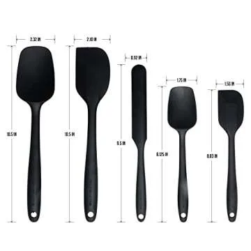 OVENTE Silicone Spatula Set of 5 - Durable, Heat Resistant, Safe