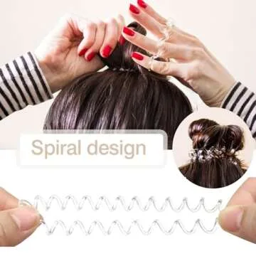 TUUXI 12pcs Spiral Hair Ties Clear No Damage Style Coils