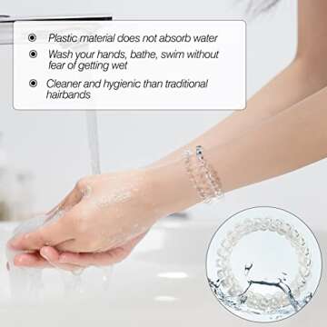 TUUXI 12pcs Spiral Hair Ties Clear No Damage Style Coils