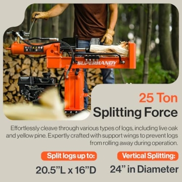 SuperHandy 25 Ton Gas Log Splitter with 7HP Engine
