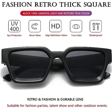 AIEYEZO Square Sunglasses for Stylish Eye Protection