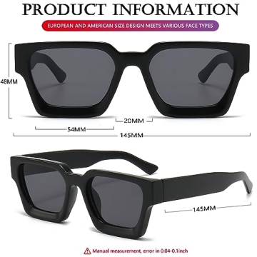 AIEYEZO Square Sunglasses for Stylish Eye Protection
