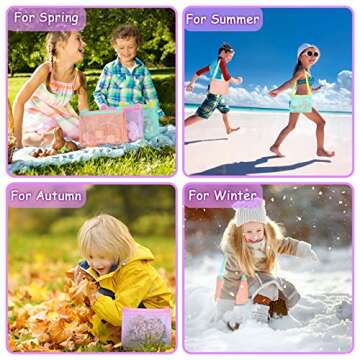 Tagitary Kids Beach Mesh Bag Set for Shell Collecting Fun