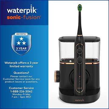 Waterpik Sonic-Fusion Professional Flossing Battery Powered Electric Toothbrush, Black, (Pack of 1)