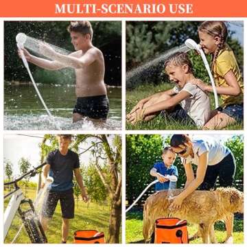 Upgrade Portable Camping Shower, Outdoor Shower, Rechargeable Electric Shower Pump with Intelligent ...
