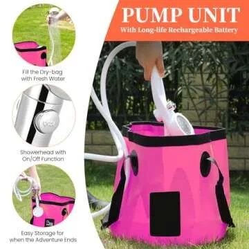 Upgrade Camping Shower - Rechargeable, Portable & Versatile