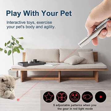 BEGRIM Cat Laser Toys Pointer for Indoor, Cat Mouse Toys Wand Red Light Pet Interactive Toys to Keep Cat Busy, for Kitten Cat Dog Chase Play