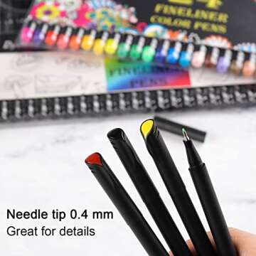 Dyvicl Fineliner Pens Fine Point Pens, 24 Colors 0.4mm Fineliner Color Pen Set Fine Point Markers Fine Tip Drawing Pens for Journaling Writing Note Taking Calendar Adult Coloring