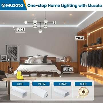 Muzata 10Pack 6.6FT LED Channel - Easy to Install Aluminum Diffuser