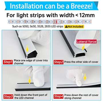 Muzata 10Pack 6.6FT LED Channel - Easy to Install Aluminum Diffuser