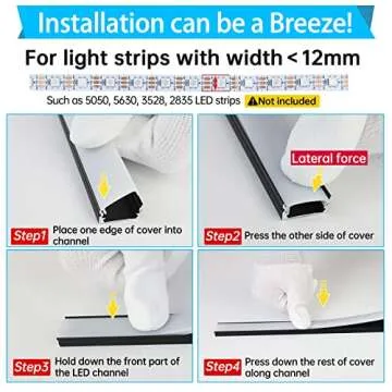 Muzata 10Pack 6.6FT LED Channel - Easy to Install Aluminum Diffuser