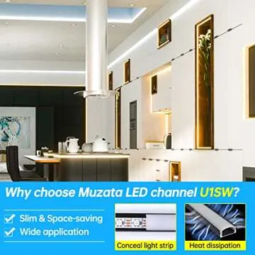 Muzata 10Pack 6.6FT LED Channel - Easy to Install Aluminum Diffuser