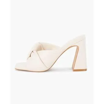 Coutgo Chunky Heeled Mules for Women - Stylish Summer Sandals