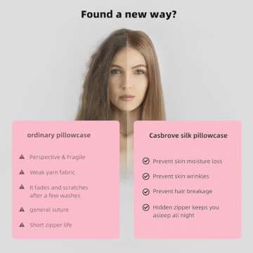 Silk Pillow Cases for Hair and Skin Mulberry Silk Pillow Cases Soft Breathable Both Sided Natural Silk Pillowcase with Zipper Beauty Sleep Silk Pillow Cases 1 Pack for Gift (Standard, Haze Blue)