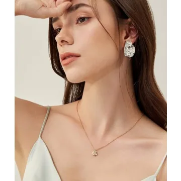 ENSKEFEN Irregular Hammered Silver Stud Earrings for Women