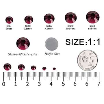MEIBITE 6796PCS Purple Hotfix Rhinestones Crystal Stones Glass for Fabric Clothes Shirts Sparkly Fla...