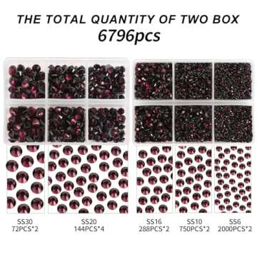 MEIBITE Purple Hotfix Rhinestones for DIY Projects