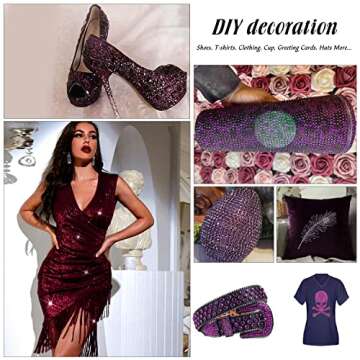 MEIBITE Purple Hotfix Rhinestones for DIY Projects