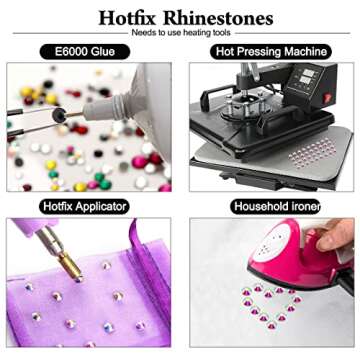 MEIBITE Purple Hotfix Rhinestones for DIY Projects
