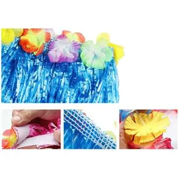 Hula Grass Skirt Set for Luau and Tropical Parties