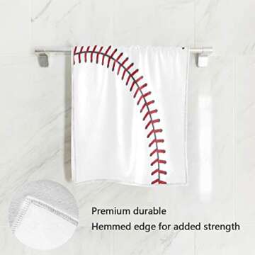 Wamika Baseball Hand Towels Sports Ball Lace Face Towel Soft Thin Guest Towel Portable Kitchen Tea Towels Dish Washcloths Bath Decorations Housewarming Gifts 16 X 30 in