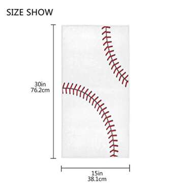 Wamika Baseball Hand Towels Sports Ball Lace Face Towel Soft Thin Guest Towel Portable Kitchen Tea Towels Dish Washcloths Bath Decorations Housewarming Gifts 16 X 30 in