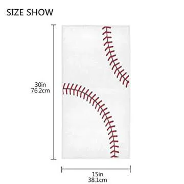 Wamika Baseball Hand Towels Fun and Soft 30 x 16 Inches