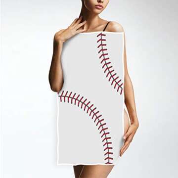 Wamika Baseball Hand Towels Sports Ball Lace Face Towel Soft Thin Guest Towel Portable Kitchen Tea Towels Dish Washcloths Bath Decorations Housewarming Gifts 16 X 30 in