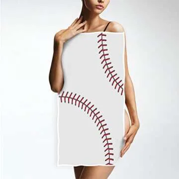 Wamika Baseball Hand Towels Fun and Soft 30 x 16 Inches