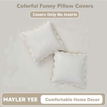 Mayler Yee Scalloped Throw Pillow Covers Set of 2