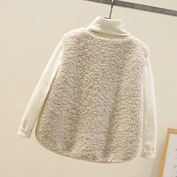 Tuduoms Women's Sherpa Vest Warm Faux Shearling Winter Coat