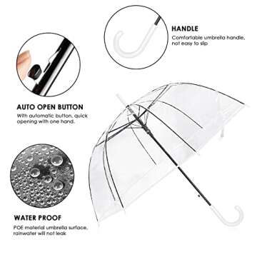 EAONE 12 Pack Clear Umbrella for Weddings and Parties