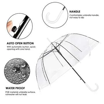 EAONE 12 Pack Clear Umbrella for Weddings and Parties