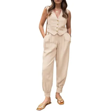 Stylish PRETTYGARDEN Summer Cotton 2-Piece Outfits