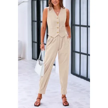 PRETTYGARDEN Cotton 2 Piece Summer Outfits for Women