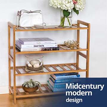 STNDRD. Bamboo Wood Shoe Rack Organizer, Stylish Shoe Rack Made from Sustainable Bamboo (1-Pack)
