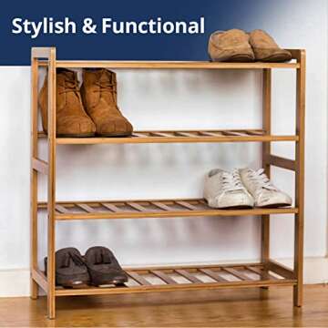 STNDRD. Bamboo Wood Shoe Rack Organizer, Stylish Shoe Rack Made from Sustainable Bamboo (1-Pack)