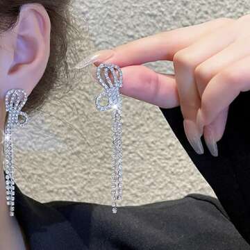 Trendy Silver Bow Earrings for Special Occasions