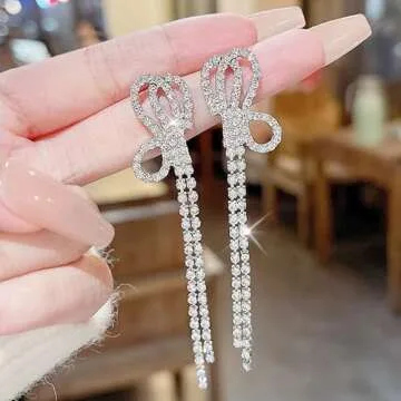 Trendy Silver Bow Earrings for Special Occasions