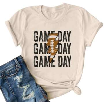 Comfortable Game Day Shirts for Women Football Fans
