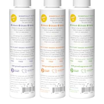 Grow Fragrance Scented Fabric and Room Air Freshener Spray - Certified Non-Toxic, 100% Plant-Based E...